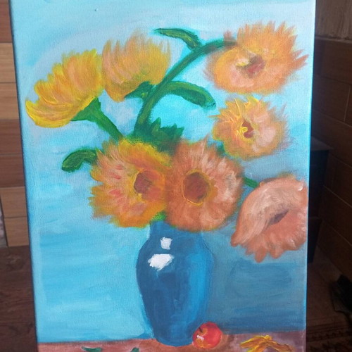 Vase with Flowers Acrylic Painting made to order