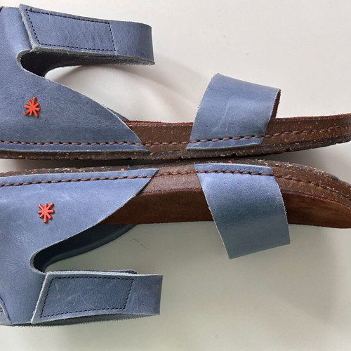 Art women's sandals size 38 new light blue leather