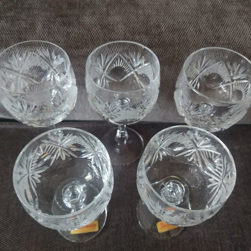 Vintage Nachtmann Crystal Wine Glasses Set of 5 New