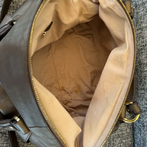 Kesslord leather shoulder bag used, brown, 26x34x12 cm