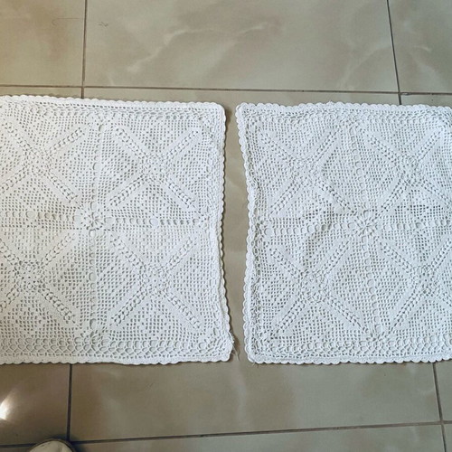 Decorative pillowcases handmade, like new, cotton thread and fabric