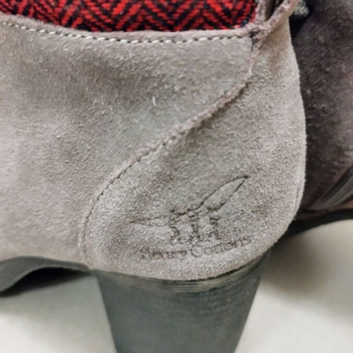 Henry Cottons leather ankle boots used, 8cm heel, size 37, gray red