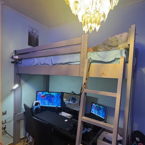 Loft bed Laro TILI solid wood like new with mattress