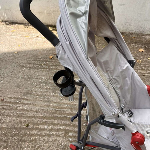 Maclaren Mark II lightweight umbrella stroller used, silver grey with red frame