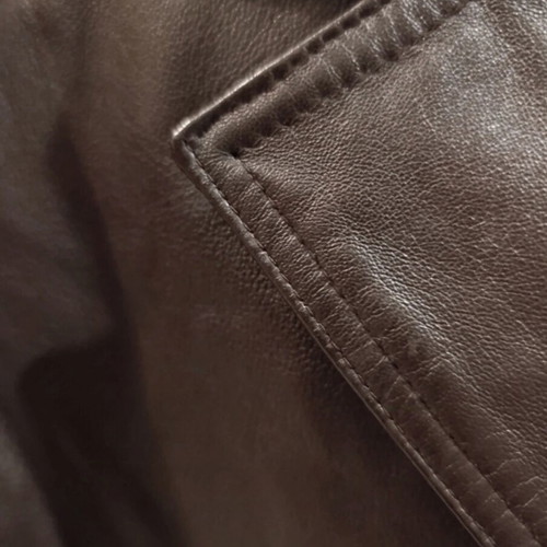 Brown leather jacket unisex Small like new, genuine leather