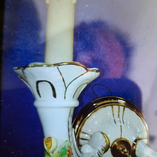Italian porcelain wall lamps used, double, 6-light and 8-light