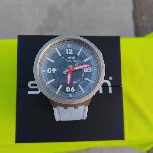 Swatch Big Bolt Moment Unisex Watch with Turquoise Silicone Strap