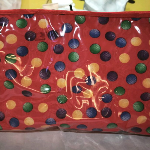 Toiletry bag used red multicolor