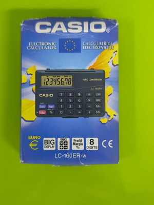 Casio Electronic Calculator used with Euro conversion LC-160ER-w