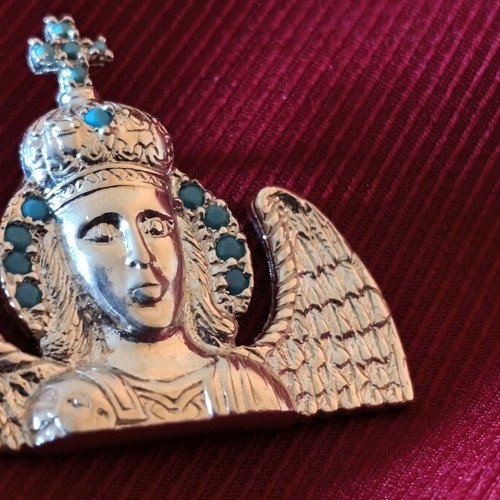 Silver amulet unused with Archangel Michael Mandamadou