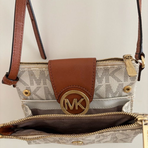 Michael Kors Fulton crossbody bag like new, beige
