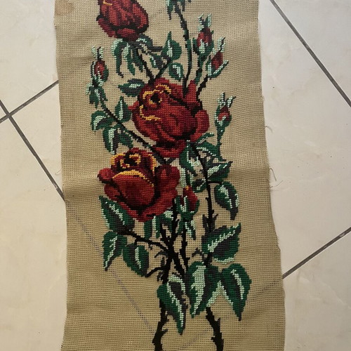 Handmade textile painting frame like new, 0.55x0.28 m