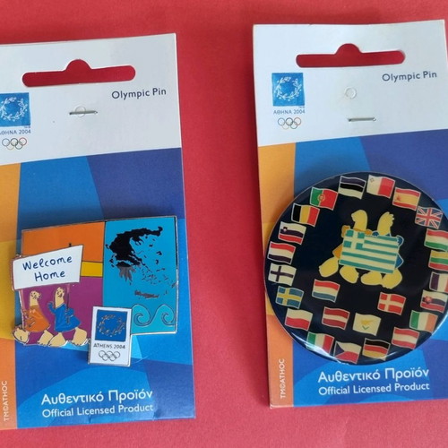Olympic pins Athens 2004 Welcome Home series new, set of 2