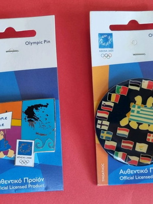 Olympic pins Athens 2004 Welcome Home series new, set of 2