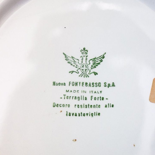 Vintage ceramic plate Nuova Fontebasso Terraglia Forte like new, Asian theme