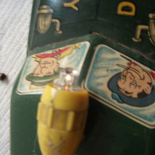Dick Tracy Police Car tin toy used, wind-up, 1950s