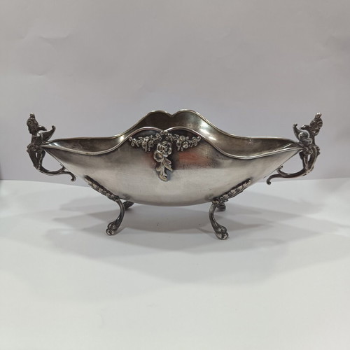 Vintage Soviet Silver-Plated Coupe Navette by Moscow Jewelry Factory 1971