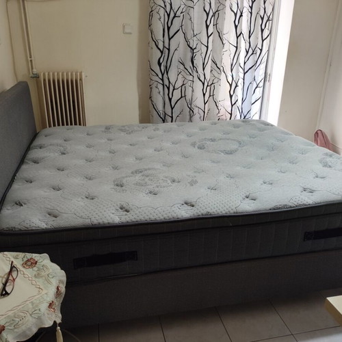 Bed and Bath double bed with Alfastrom mattress, storage space