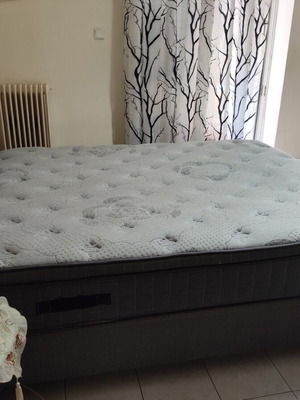 Bed and Bath double bed with Alfastrom mattress, storage space