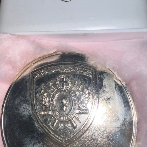 Evangelion School Silver-Plated Medal used with box and certificate