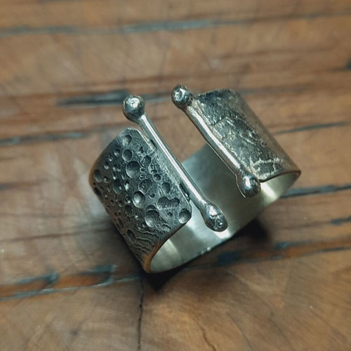 Handmade silver ring 925 silver with engraved decoration new