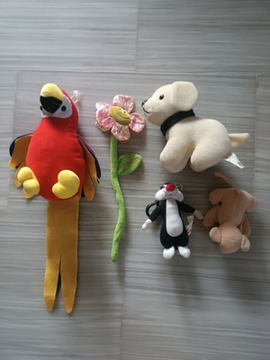 Stuffed toys like new, pack of 5 pieces