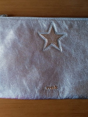 Nak wrist bag like new, silver