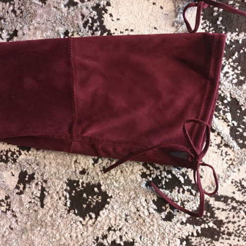 Over the knee boots burgundy size 38 like new with metallic heel