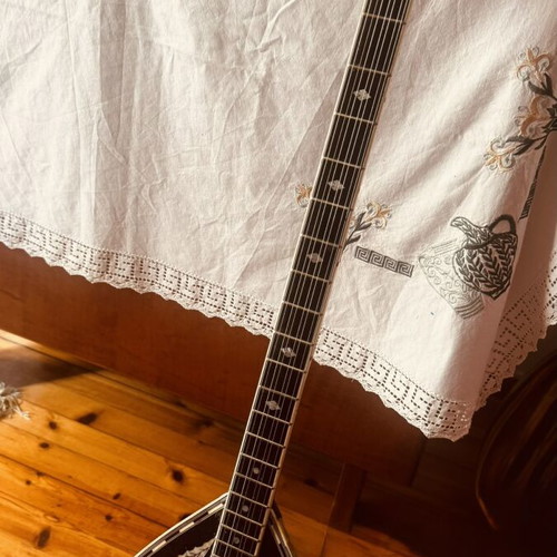 Handmade four-string bouzouki, walnut and maple wood