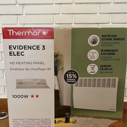 Thermor Evidence 3 1000W heating panel new with electronic thermostat