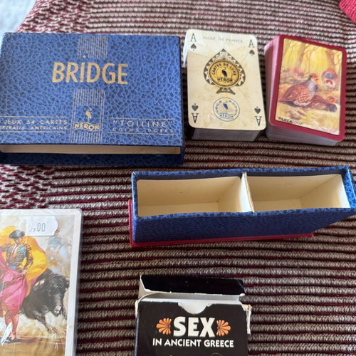Playing card collection 4 pieces like new with bridge and ancient Greece themes