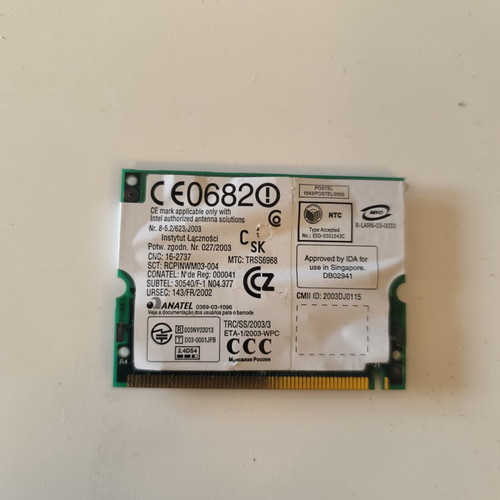 Intel PRO/Wireless 2100 Mini PCI Wi-Fi Card like new, vintage
