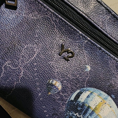 Y Not? Wristlet clutch new, white and blue
