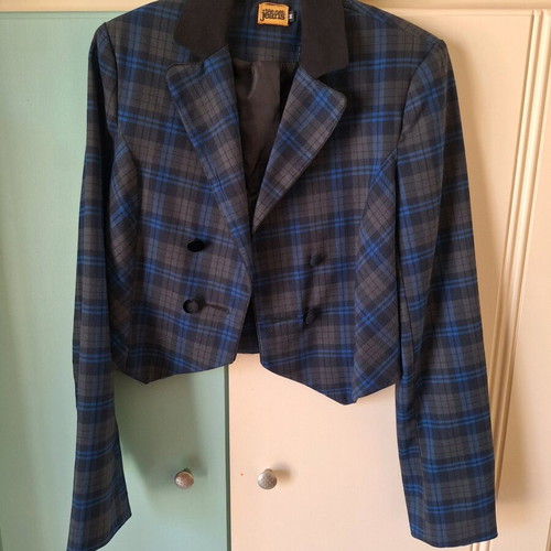 Fullah Sugah jacket used, size medium, black and blue