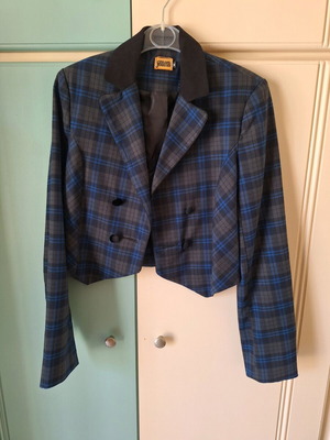 Fullah Sugah jacket used, size medium, black and blue