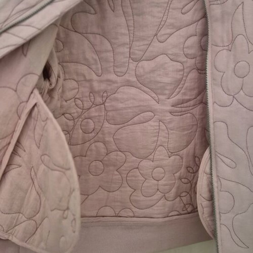 Bomber jacket Oasis ροζ σαν καινούργιο με κεντητά floral σχέδια, μέγεθος L