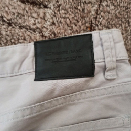 Men's fabric pants like new, white and beige