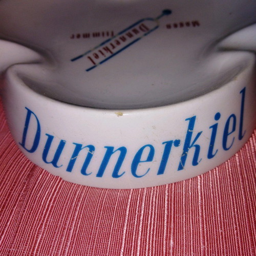 Dunnerkiel porcelain ashtray used, old collectible
