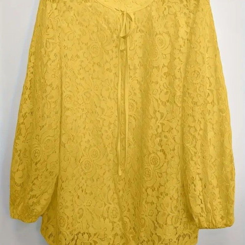 Lora lace blouse new, yellow, size XL