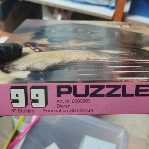 Vintage Wild Horse puzzle 99 pieces with Dachshund puppy