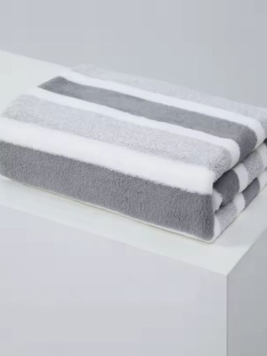 Striped bath towel set new, 2 pieces 35×75 cm