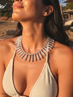NEW 925 silver necklace "Cleopatra". Platinum-plated jewelry for all outfits!