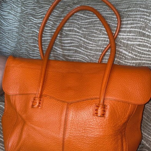 Shoulder bag Made In Italia leather, like new, orange