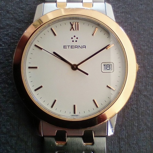 Eterna 3100 men's watch like new, steel and 18k gold plated