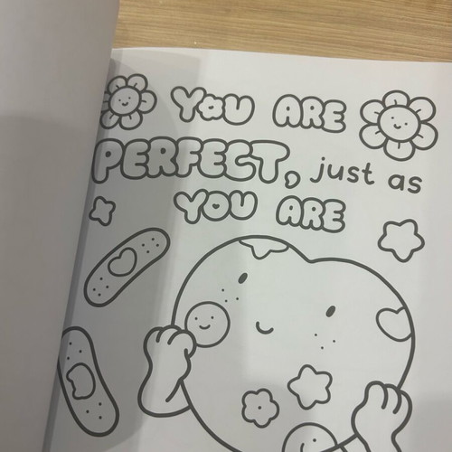 Cozy Vibes coloring book with 45 handwritten pages, new