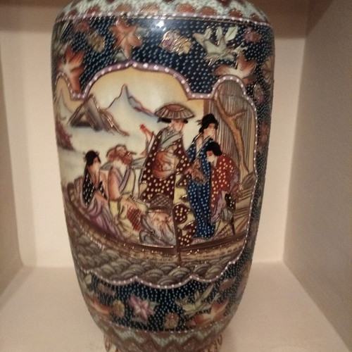 Satsuma vase used, height 40cm, diameter 22cm