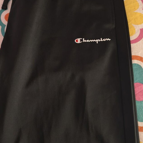 Champion shiny lycra straight pants like new, black, size L