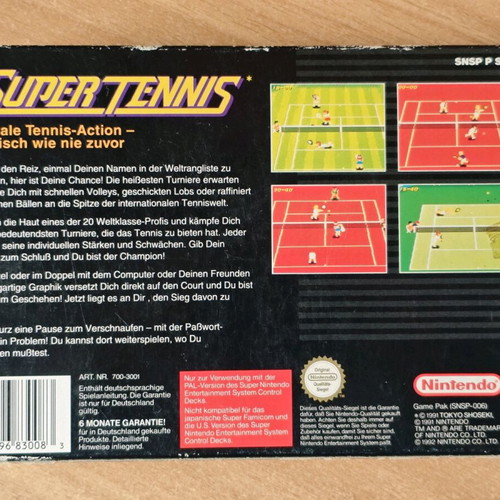 Super Tennis SNES used, boxed with instructions