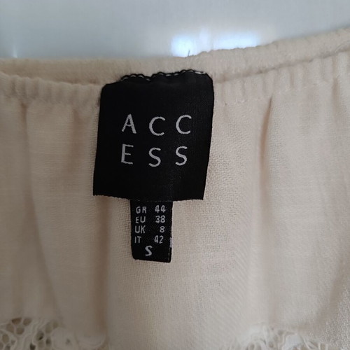 Access blouse like new, beige linen with lace, sizes L-XL