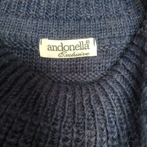 Andonella wool turtleneck dress used, dark blue, size S-M